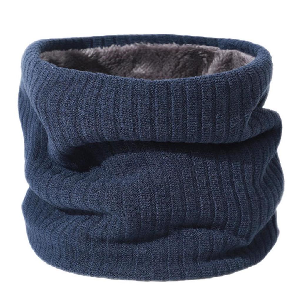 Unisex Double-Layer Fleece Neck Gaiter: Extra Thick, Warm, Solid Color Knitted Scarf for Autumn/Winter