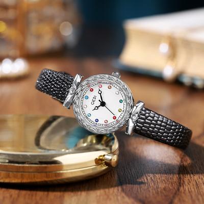 Damenuhr Perlmutt-Gesicht Runde Uhr Nischenlicht Luxusgürtel Wasserdicht Xiaohongshu Damenuhr