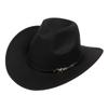 Western Cowboy Top Hat Spring And Autumn New Jazz Hat Big Brim Pentagram Belt Accessories Felt Hat Men And Women