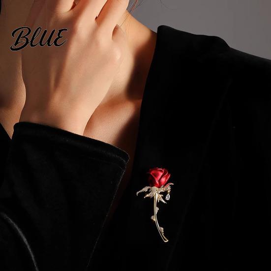 Lapel Pin For Suits Rose Brooch 3D Design Multi-Functional Safety