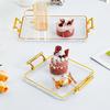 Transparent 6-Compartment Plastic Serving Tray with Cup Holders