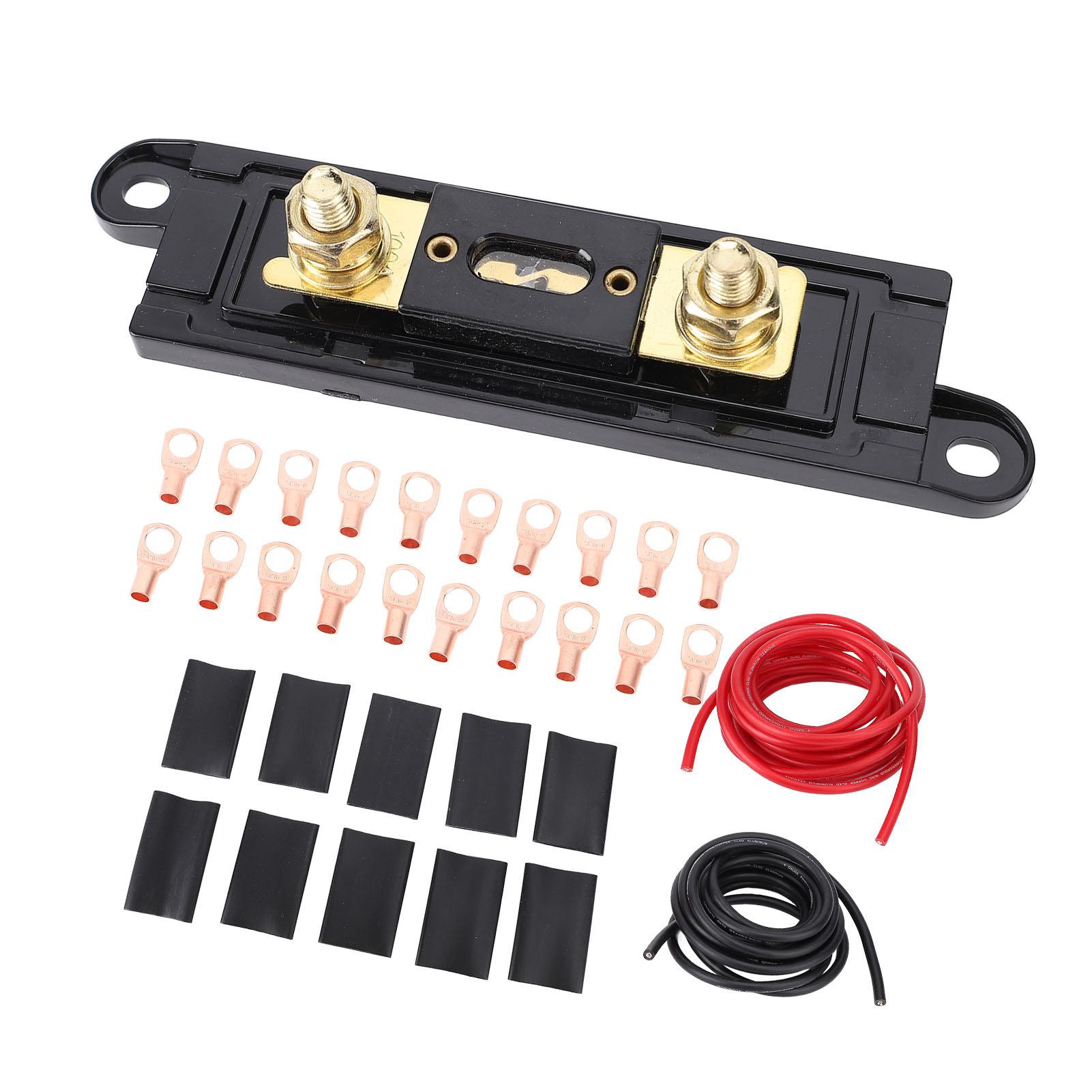 

4AWG 20ft Wire Stable Signal Transfer Copper Clad Aluminum Power Ground Cable with 150A Fuse Box for Car RV Trailer