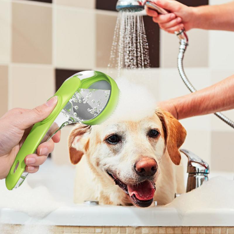 New Pet Bath Brush Dog Bath Brush With Built-in Shampoo Dispenser Pet Wash Brush Dogs Cats Grooming Massage Brush
