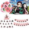 Slayer Kamado Demon Nezuko Birthday Party Decoration Balloons Banner Cake Topper