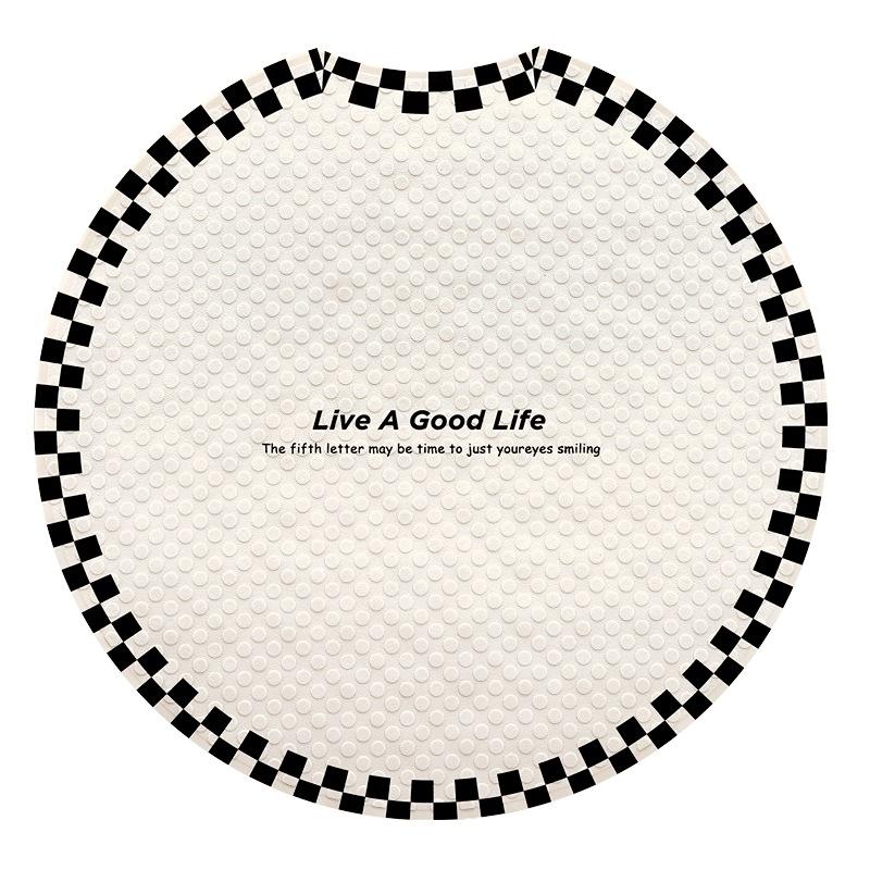 Round Bathroom Floor Mat Fan-shaped Shower Room Anti-slip Bathroom Waterproof Carpet for Elderly People Anti-fall Waterproof Suction Cup Foot Mat