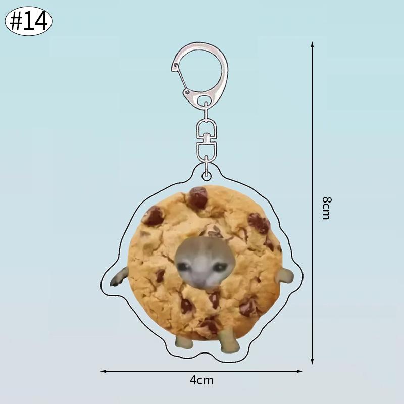 Banana Happy Cat Keychain Acrylic Funny Meme Keyring Backpack Hanging Pendant Mobile Phone Bag Charms Cute Keychain Accessories