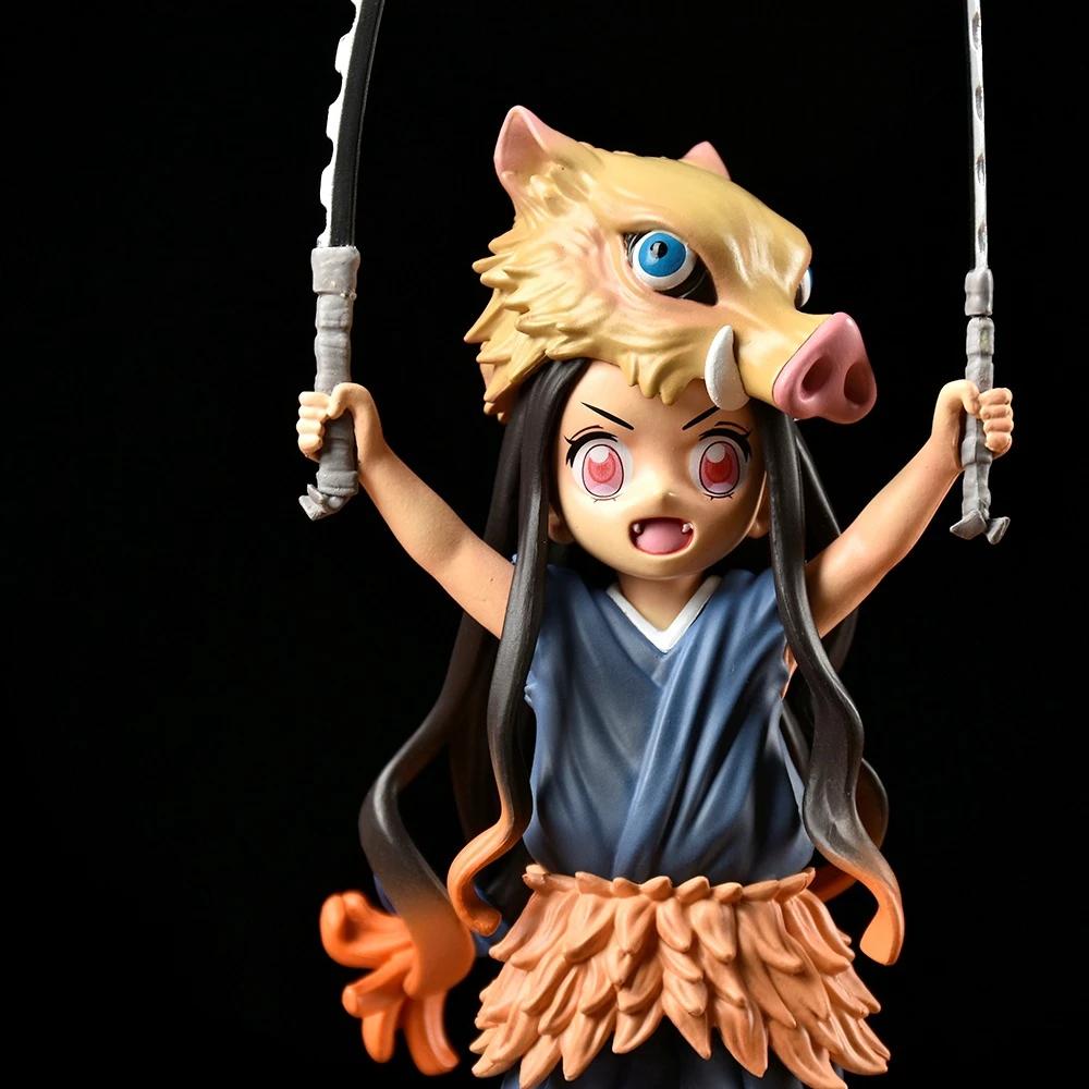Anime  Figure Kamado Nezuko cosplay Hashibira Inosuke Action Figures Cute Nezuko Model Toy Figurine Kids Toys Gift