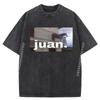 Juan Horse Meme On Balcony Graphic T Shirts Mens Oversized Washed Shirt Streetwear Printed Clothes Casual