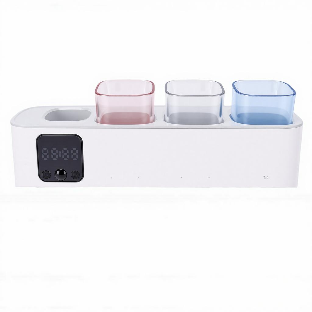 Electric Toothbrush Clean Holder Wall Mounted LED Display Rechargeable Toothbrush Cleaner Holder with 5 Slots for