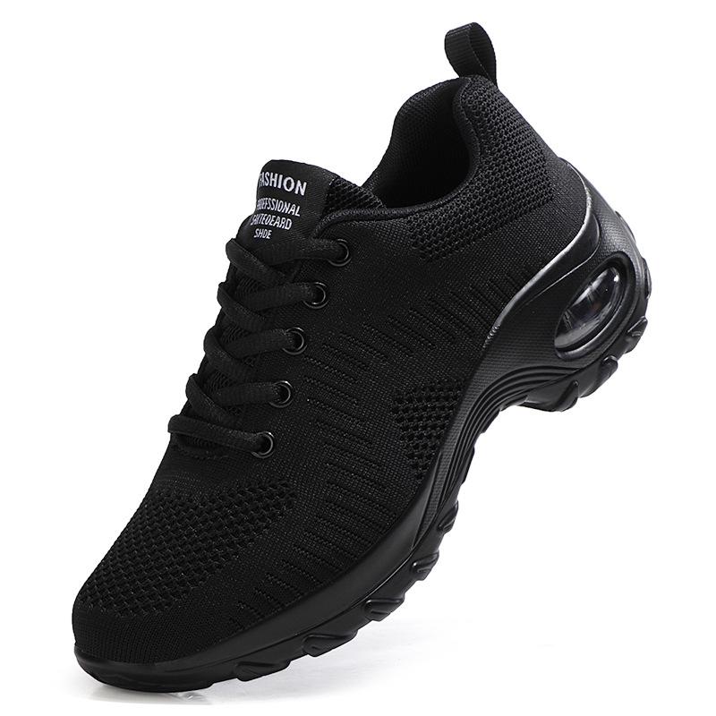 New Four Seasons Leisure Sports Women's Shoes Large Size PU Air Cushion Running Women's Shoes Outdoor Travel Shoes Lace-up Shoes