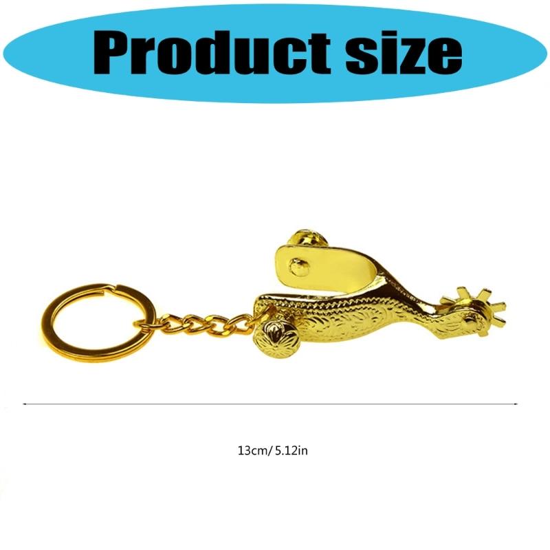 Western Charm Alloy Spur Keychain Vintage Equestrian Gift Bag Hanging Decoration For Cowboy Enthusiasts