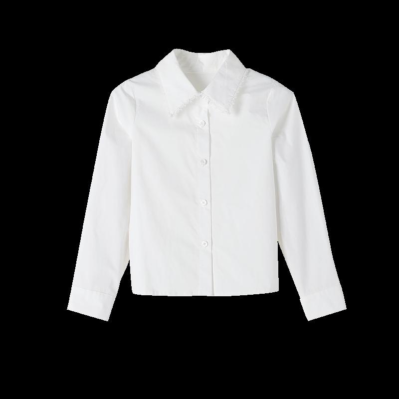 Girls' Pure Cotton Peter Pan Collar Lace Shirt