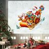 Christmas Reindeer Sleigh & Santa Claus Gift Wall Stickers for Home Decoration