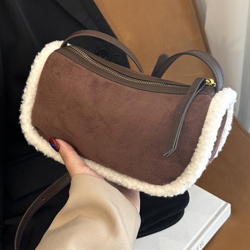 Wolle Achseltasche Umhängetasche Damen Haar Mode Damen Schultertasche Designer Geldbörse und Handtasche