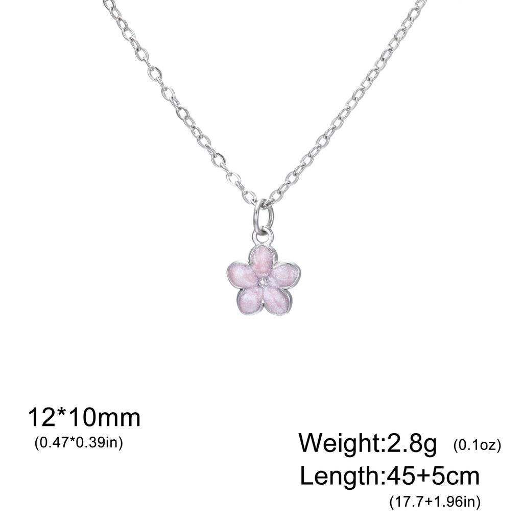 Bunte Plumeria Gänseblümchen Mini-Blumenhalsketten für Damen Edelstahl Schmuckkette Emaille Halskette Großhandel 2026 Trend
