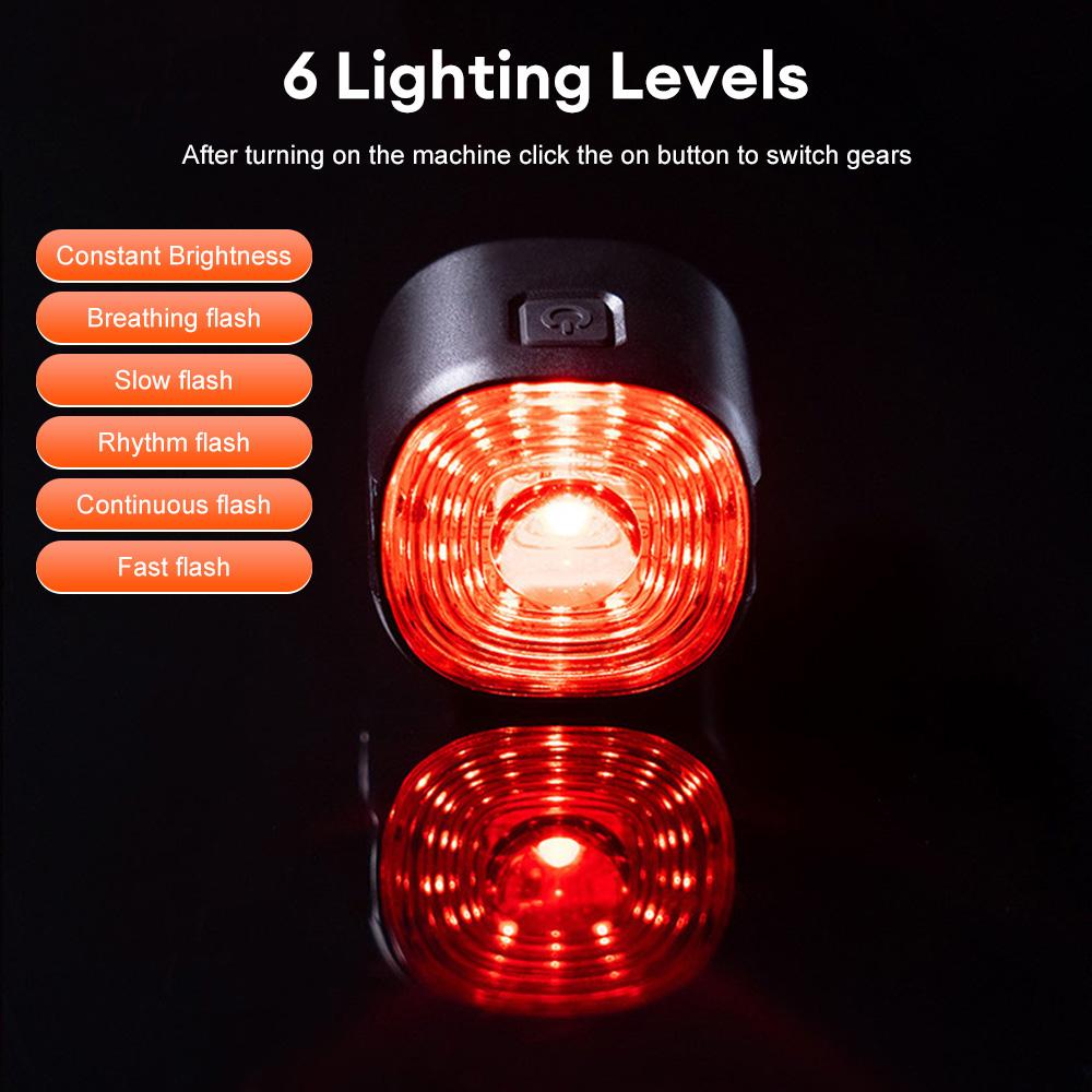 GIYO Auto Brake Sensing Bicycle Tail Light -USBRechargeable, lP66 Waterproof LED WarningLight for MTB & Road Bike Night Safety