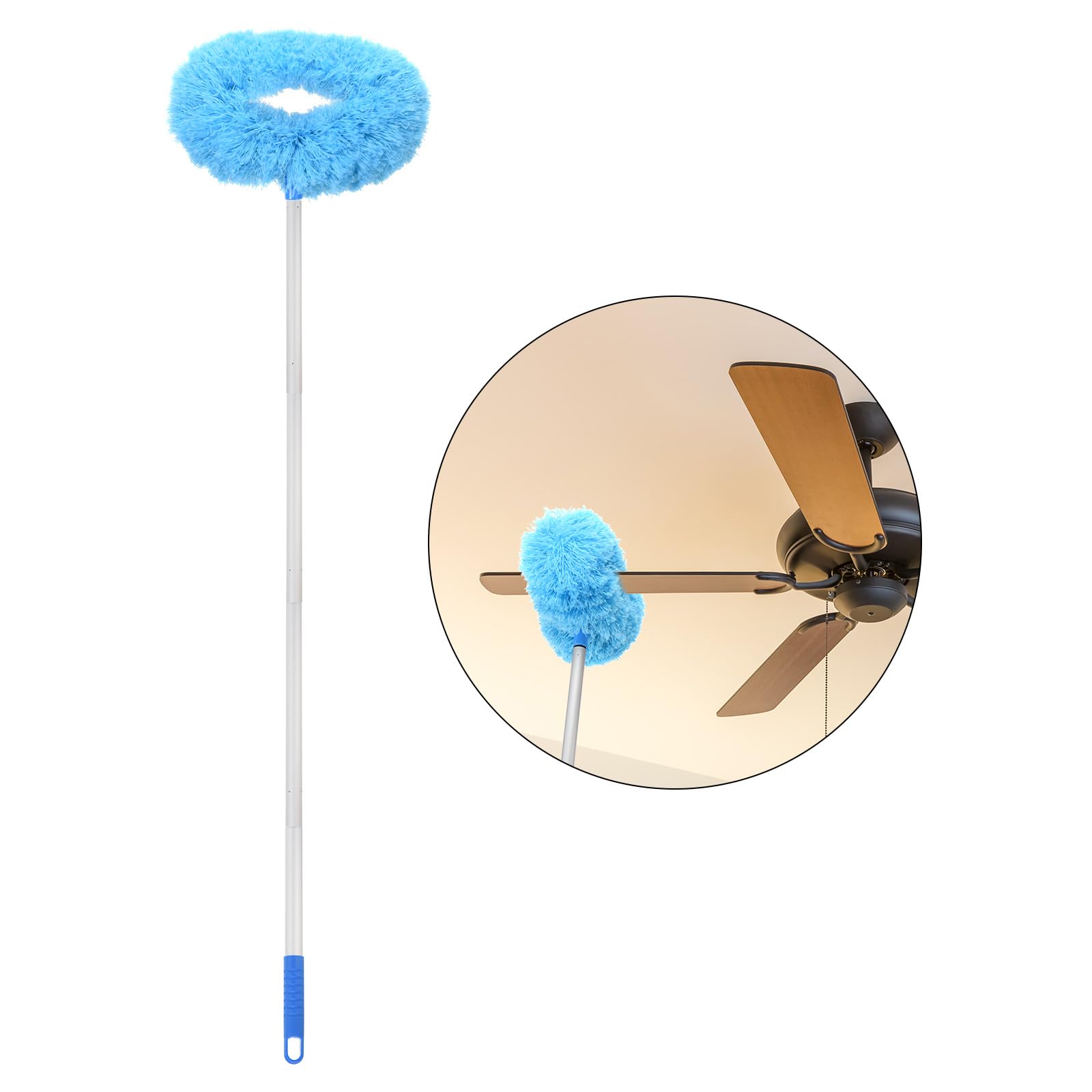 

PATIKIL Ceiling Fan Cleaner to Microfiber Duster Telescopic Handle Fan Blade Cleaning Tool for Furniture Removable and Blue Duster, 12.9 47.2 ,