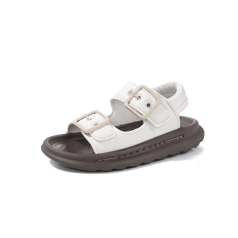 

Детские сандалии лето 2025 новые сандалии с открытым носком для мальчиков сандалии на мягкой подошве для девочек повседневная пляжная обувь сандалии для детей среднего и старшего возраста 26-31 yards, 6 pairs in one hand бежевый