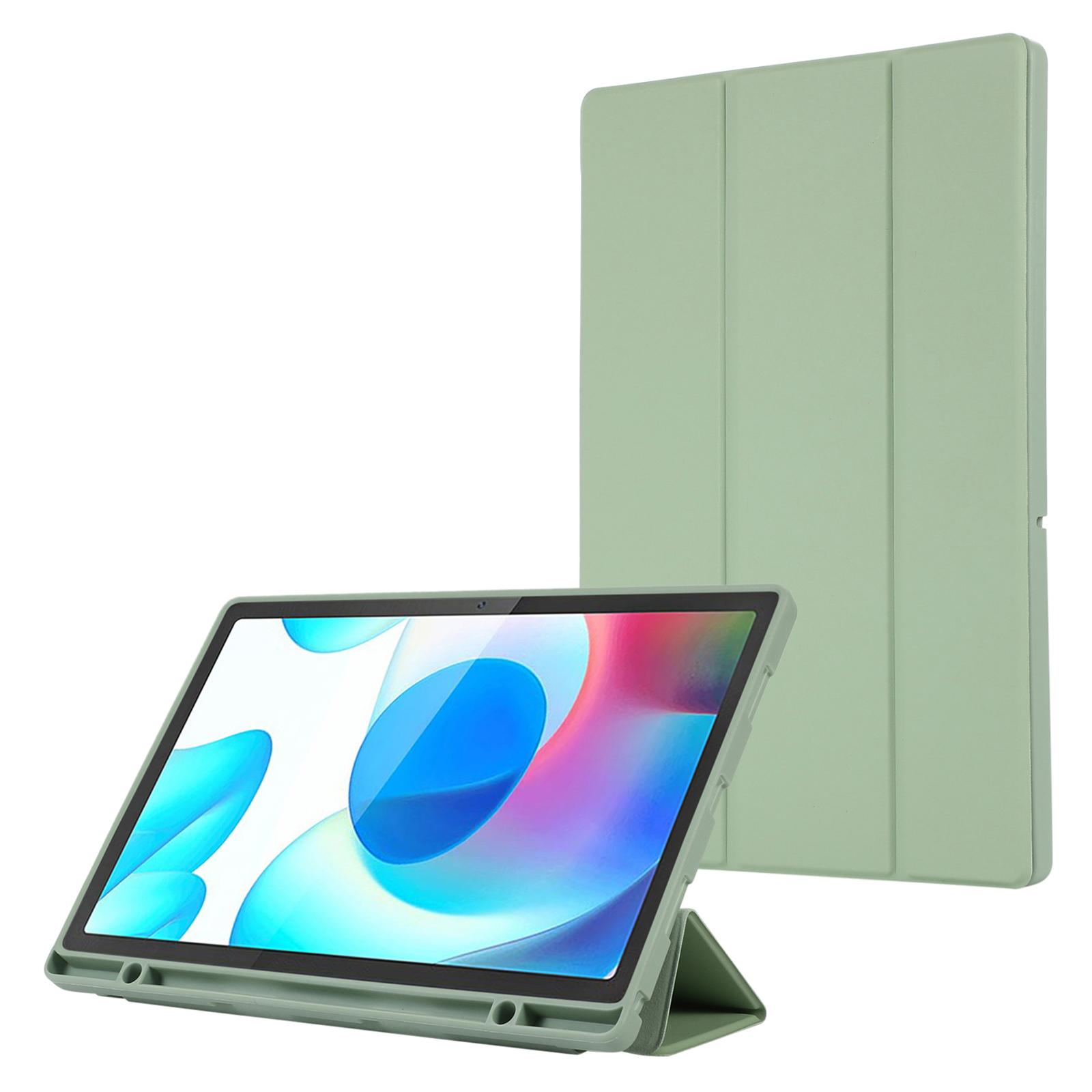 

Чехол для Samsung Galaxy Tab A9+ Чехол-подставка трифолд из ПУ кожи для планшета со слотом для стилуса Matcha Green