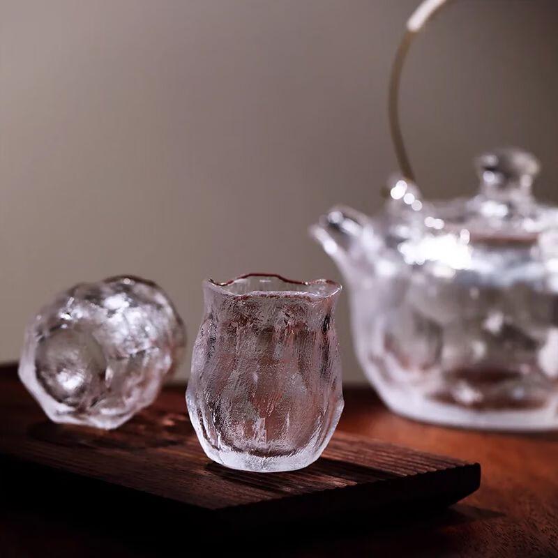 Handmade Natural Rose Crystal Teacup