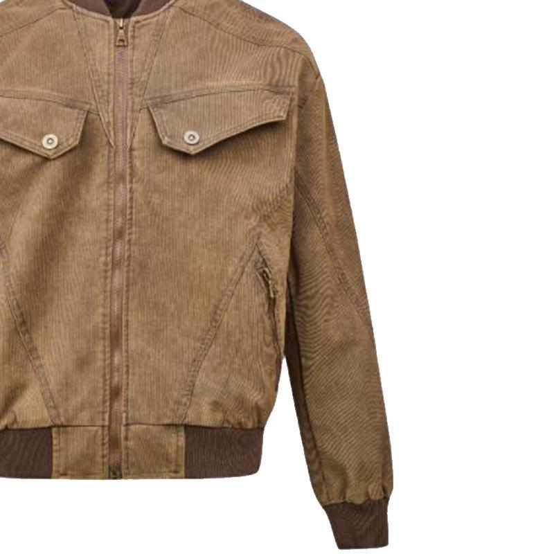 

Унисекс Американская Ретро Куртка Харрингтон Клинфит - Осенне-Зимний Повседневный Свободный Модный Стиль L