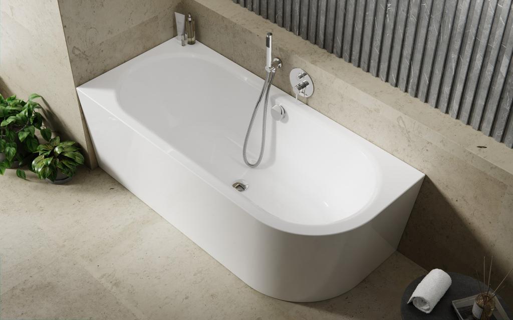 VEO black wall-mounted shower tap from Besco