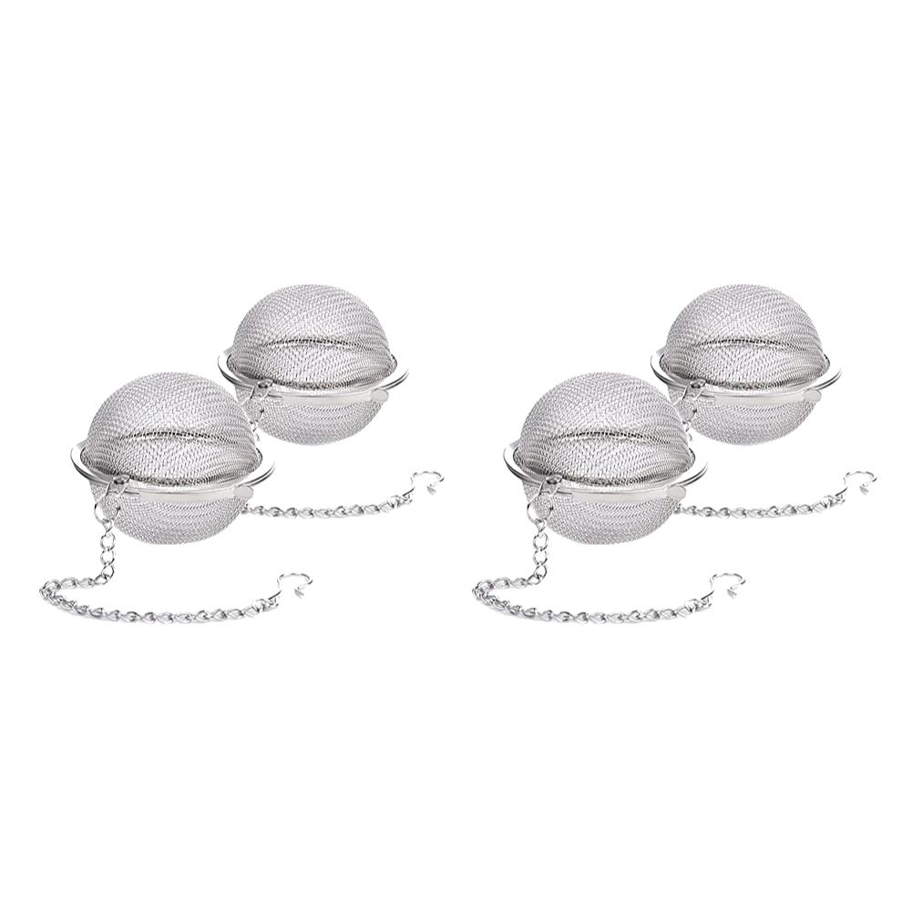 10-2pcs Stainless Steel Tea Ball 2.3 Inch Fine Mesh Tea Interval Diffuser with Hooks for Loose Leaf Spices Seasonings