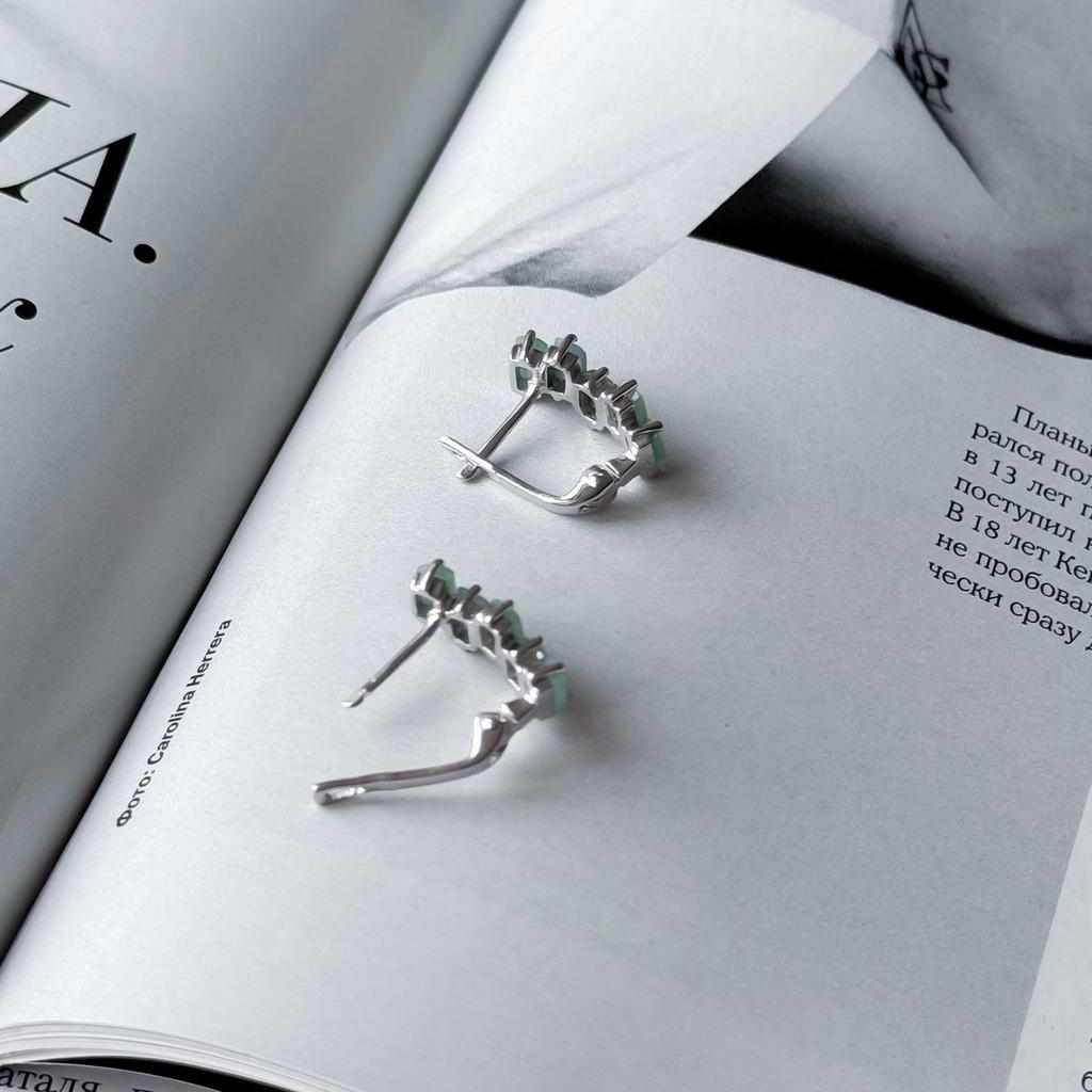 Silver Earrings with Natural Emerald 2.55ct (2151081)