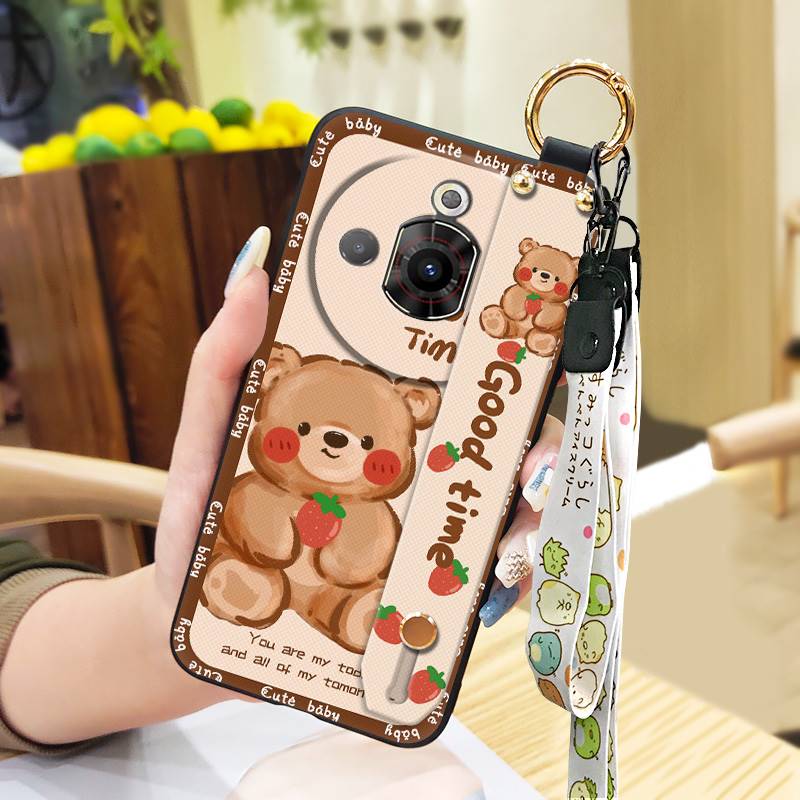 Ring Back Cover Phone Case For ZTE Nubia Focus Pro 5G Phone Holder Wrist Strap Silicone Shockproof Durable Anti-dust