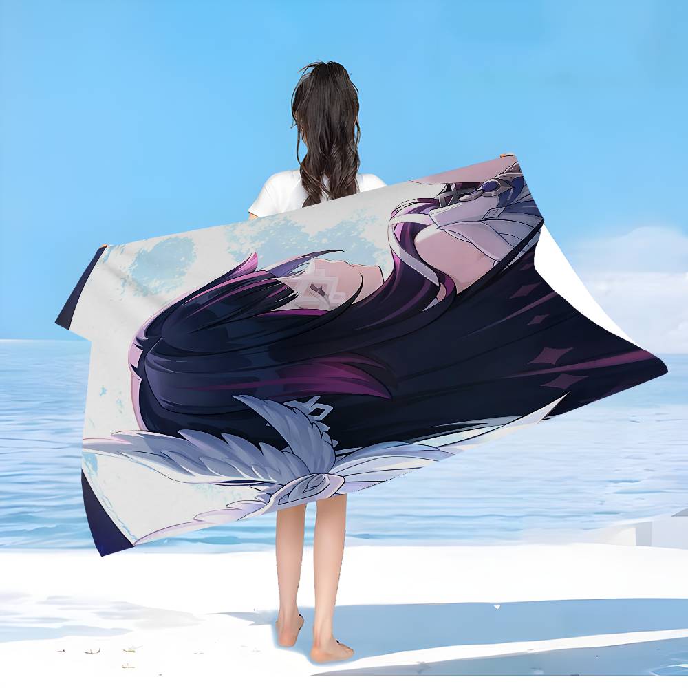 G-Genshin I-Impacts C-Columbinas Microfiber Blanket Quick Drying Beach Towels Oversized Printing Super Absorbent Pool Towel Blanket