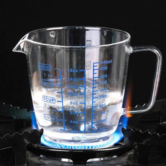 Tazza Graduata In Vetro Con Manico E Coperchio: Misurino Da 500ML Antiurto Per Microonde E Frigo!