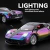 2026 New 1/24 Chinese Dragon Racing Car Electroplated Version Super Car Simulation Alloy Metal Model Pull Back Collectible Decoration