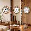 Round Wall Clock with Wooden Frame Nature-Inspired for Living Room, Hallway