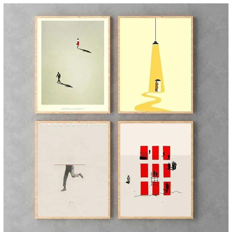 Wall Art Canvas Painting, Posters & Impressions Humorous Posture, Color Pictures, Modern Living Room, Home Decor