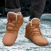 Fashion 2024 Winter Booties Men Snow BareFoot Casual Shoes Outdoor Work Shoes Ladies Warm Fur Men Ankle Shoes Male Snow Boots Plus Size