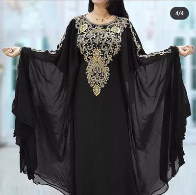 Islamska stylowa długa marokańska suknia Farasha Kaftan Abaya do pracy ręcznej