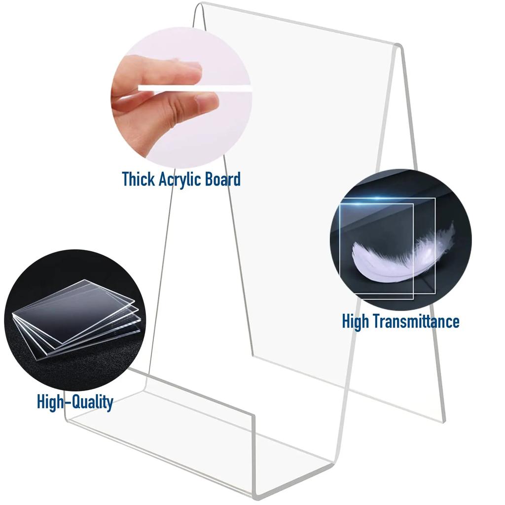 Book Display Stand Transparent Acrylic Book Handle Desktop Bookshelf Vertical Book Transparent Display Stand DROPSHIIPPING