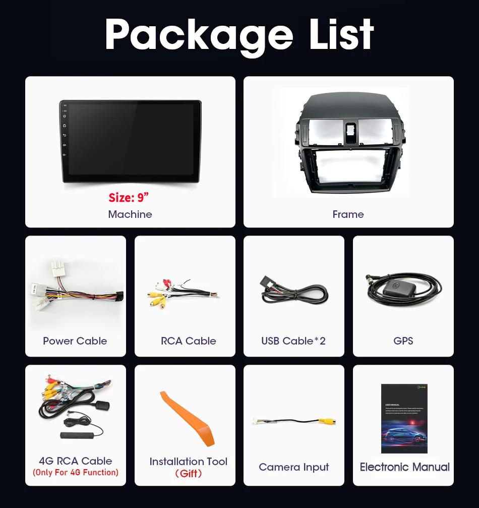 Android 13 For Toyota Corolla E140 E150 2006-2013 Car Radio Multimedia GPS Navigation DSP Stereo Wireless Carplay Screen Stereo