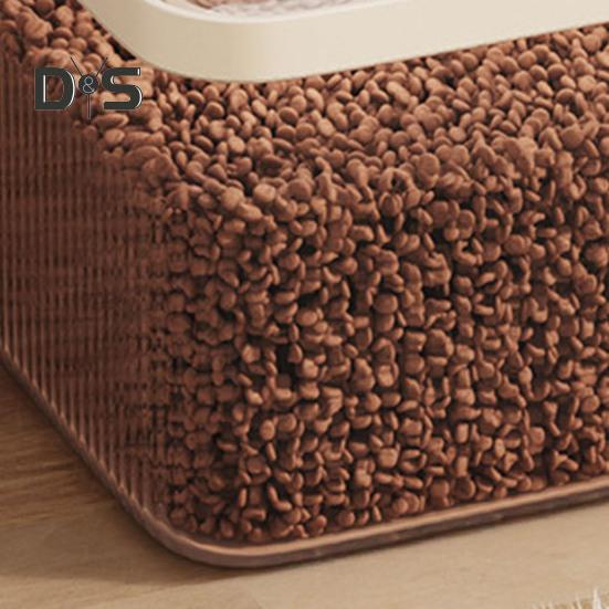 Grain Storage Barrel with Built-in Measuring Cup Clear Cover Large Capacity Wide Mouth Airtight Pet Food Container