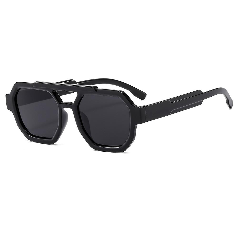 Geometric Square Sunglasses For Men Women Uv400 Polarized Fashion Outdoor Travel BlackFrameGray