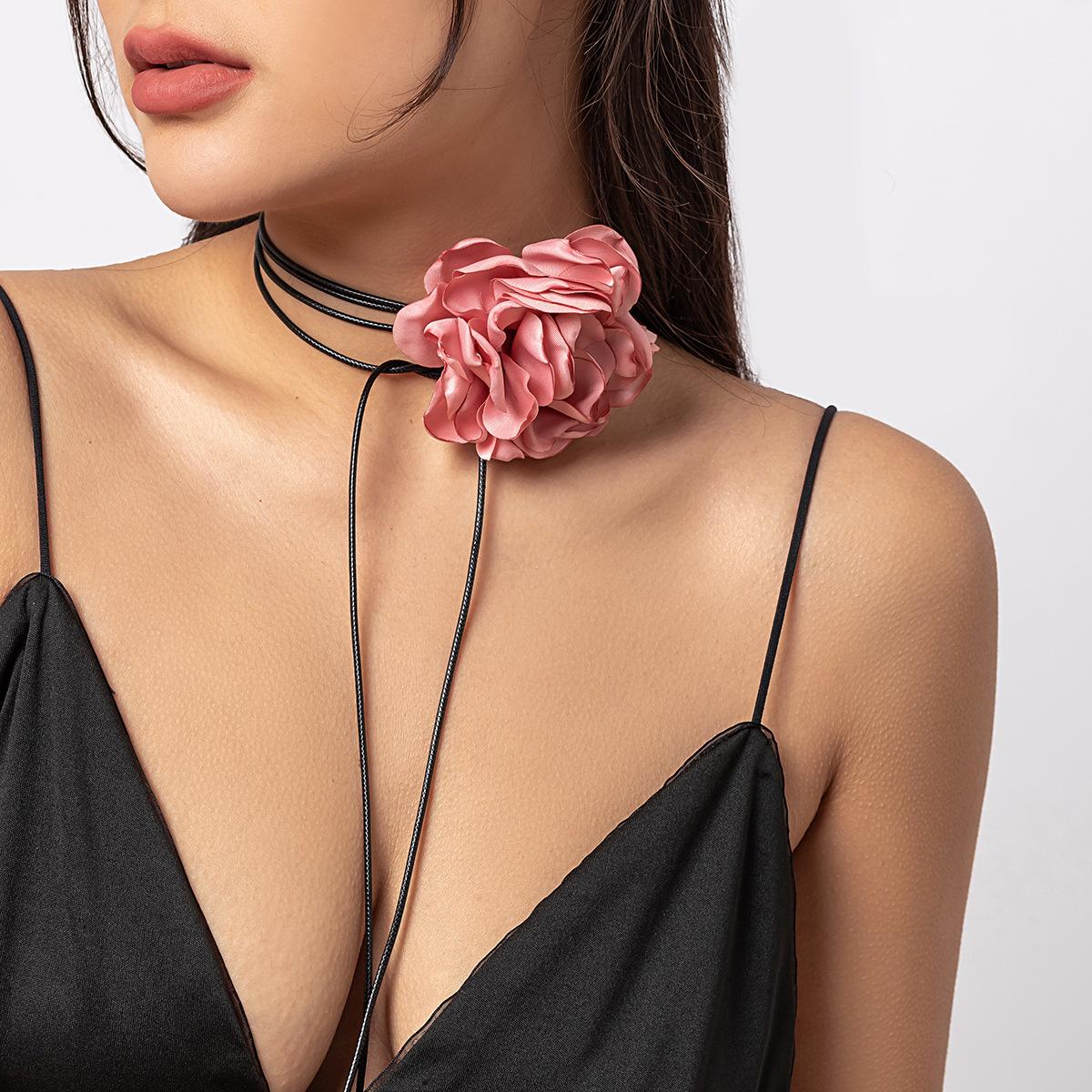 

Creative color pastoral flower DIY neck chain choker female, simple winding handmade necklace jewelry