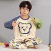 Boys Cotton Pajama Set Long Sleeve Cartoon Print Sleepwear Kids Teens Home Wear