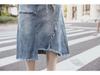 Europäischer & Amerikanischer Übergröße Unregelmäßiger High Waist Denim Midirock - Sommer Casual Bodycon Stil
