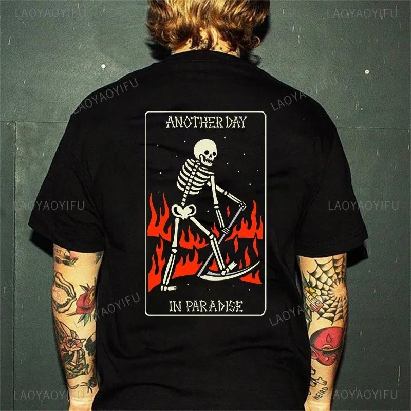 Horror Devil Dark Punk Skull Graphic Tshirts Harajuku Retro T Shirt Unisex Black White Casual Tee Summer Oversized Tee Camisetas