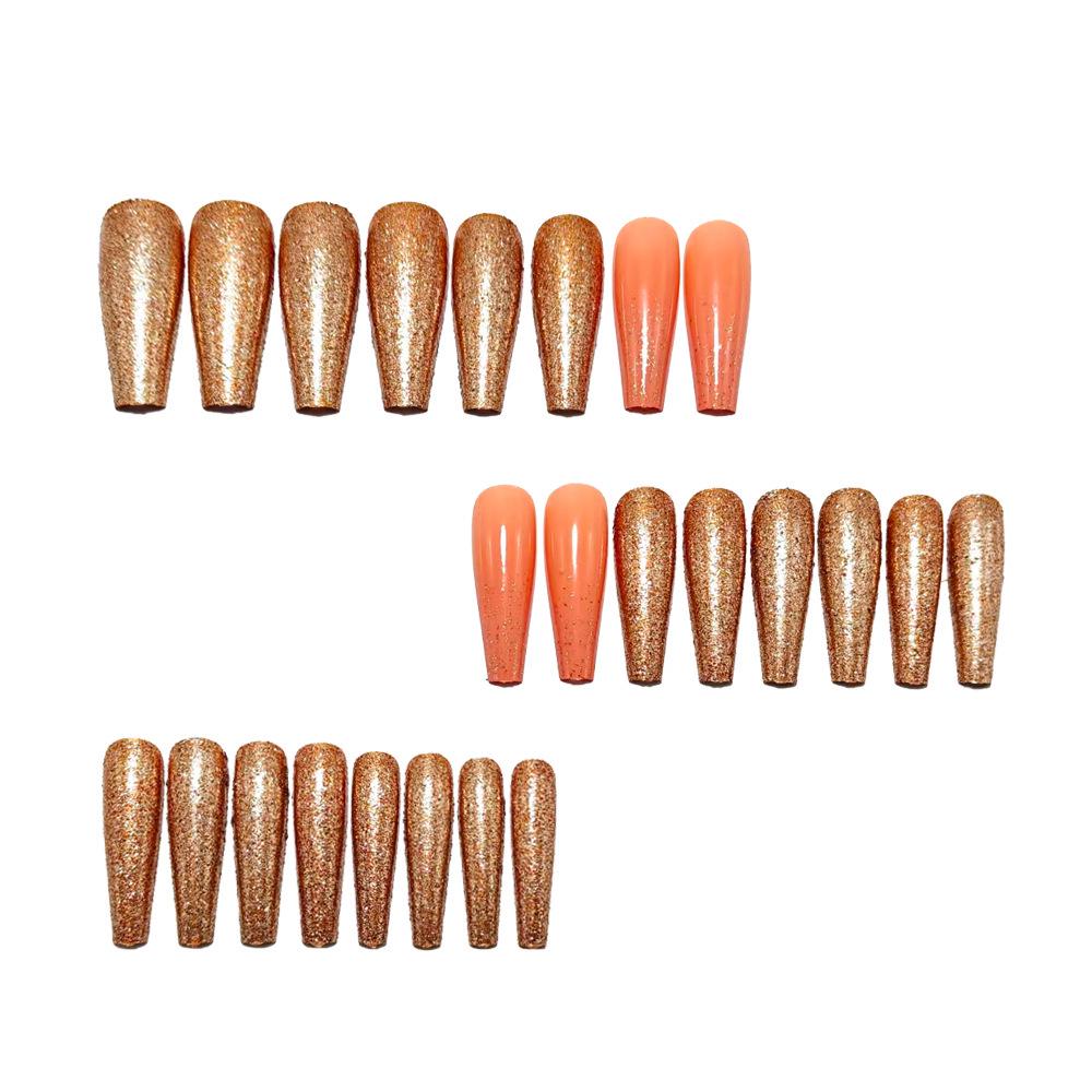 Gilded Glitter Gradient Ballet Style Detachable False Nails