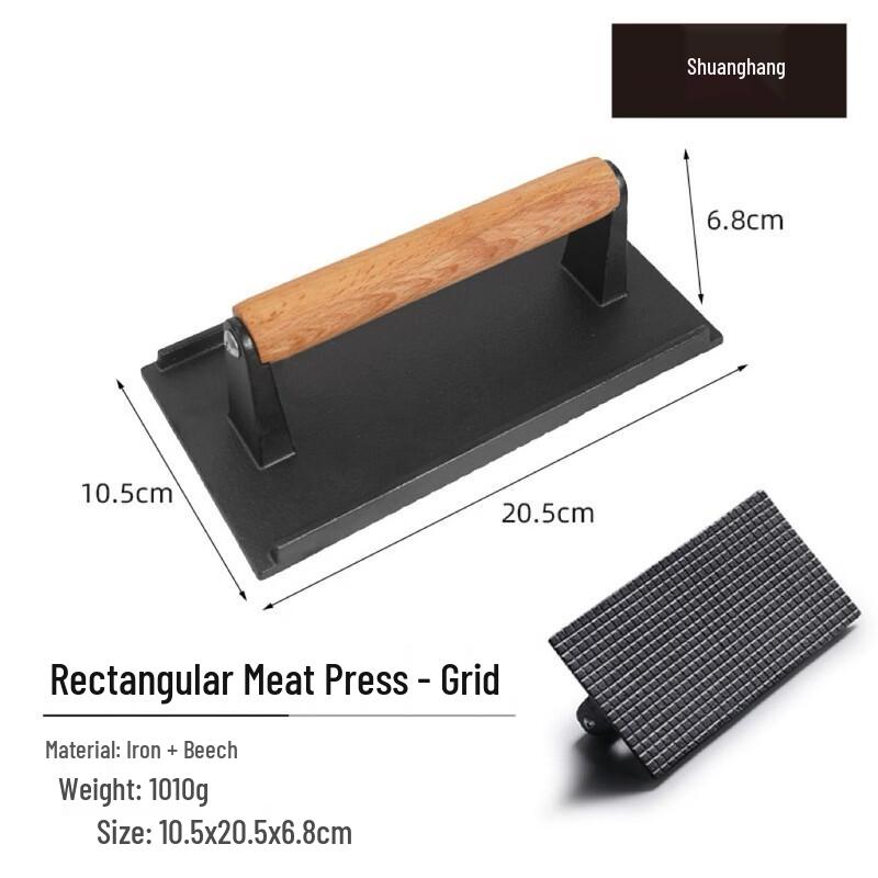ZISIZ Cast Iron Meat Press Plate, 5-Pack