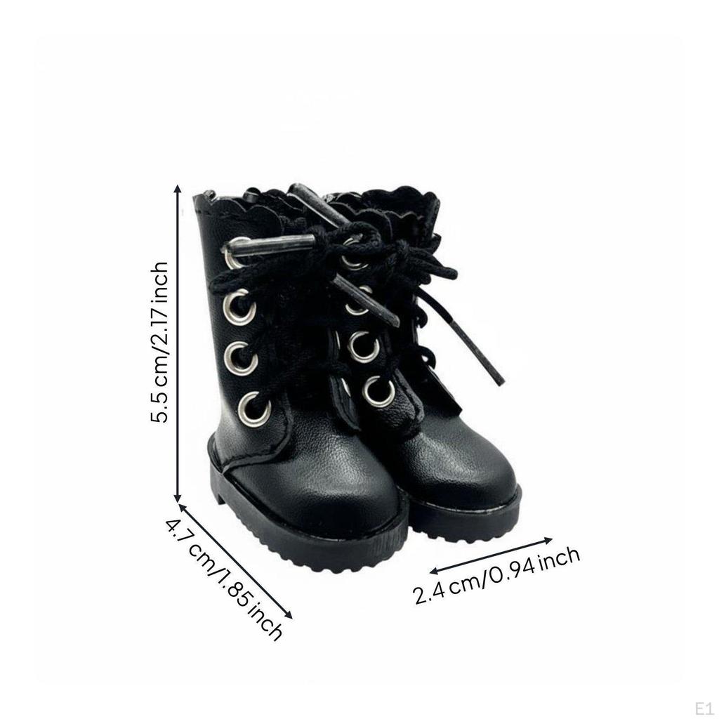 30cm Doll Boots Design BJD Shoes Back Zipper Closure Miniature laced up for Kids White