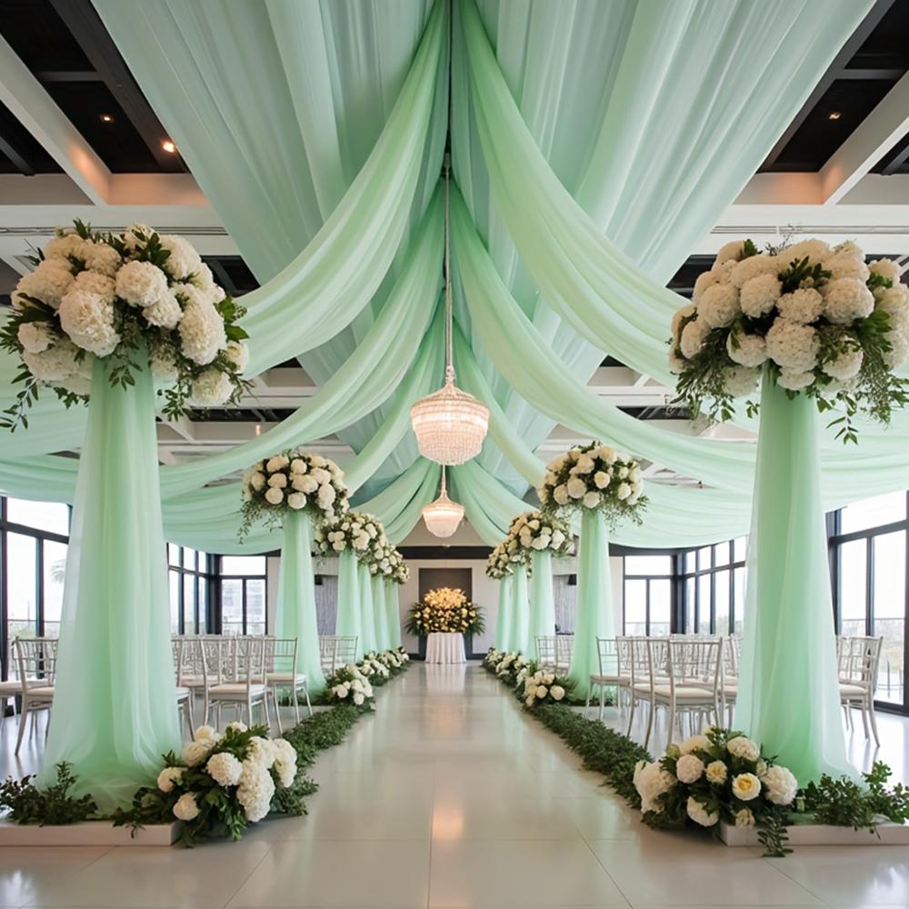 Wedding Arch Draping Fabric Sheer Drapes for Backdrop Curtains Sheer Birthday Party Wedding Ceremony Reception Arch Drapes
