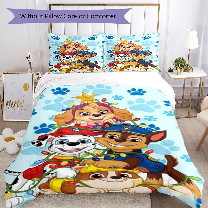 3pcs PAW Patrol Bedding Set Duvet Cover Closure Includes 1 Duvet Cover & 2 Pillowcases, Soft and Comfortable for All Seasons.