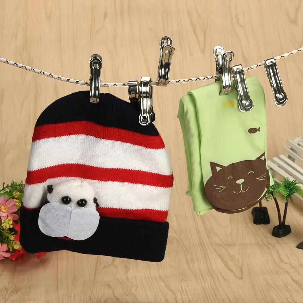 10PCS Stainless Steel Beach Towel Clips Keep Your Towel Secure Windproof Utility Clothespins for Outfit